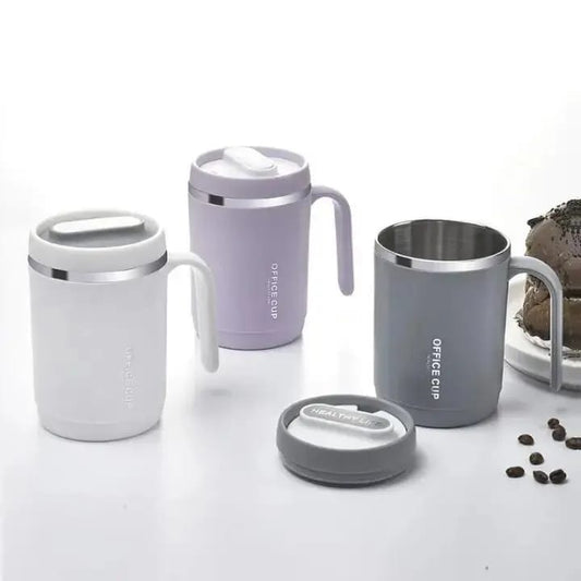 Office Cup: 500ml Double-Walled Stainless Steel Coffee Mug